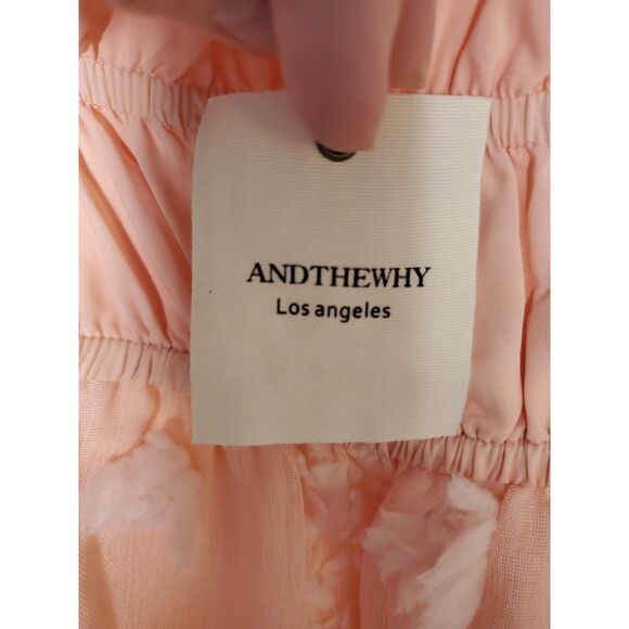 ANDTHEWHY Coral Mini Dress with 3d Floral Pattern. Size M - Picture 4 of 5